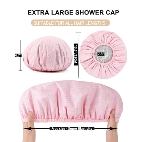 YIZIJIZI 2 Pieces Heat Cap for Deep Conditioning, Conditioning Cap Made of Aluminum Foil for Home and Salon Use, Hair Dyeing£¨pink£©