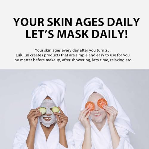 Lululun 7EA Daily Face Mask for Women & Men; Moisturizing Face Masks Skincare with Collagen, Citric Acid & Ceramides, Anti Aging Facial Mask & Sheet Masks for Japanese Skincare, PRECIOUS GREEN FOR-ALL