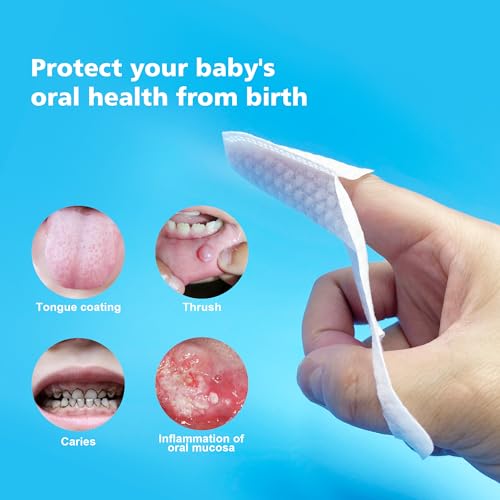 Baby Tongue Cleaner Newborn Finger Toothbrush, 42 Count Disposable Wet and Dry Use Baby Mouth Cleaner, Newborn Oral Care Clean 0-36 Months Toddler Teeth, Gums, Tongue Coating