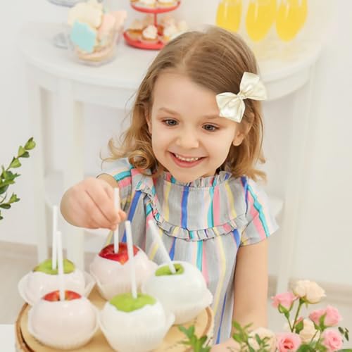 Set of 2 Delicate 3-Inch Satin Bow Hair Clips for Little Girls - Elegant Ivory Hue(Beige)