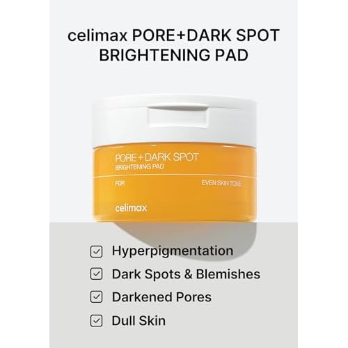 celimax Pore+Dark Spot Brightening Pad | Exfoliating Peeling Pads for Enlarged Pores, with Hyaluronic Acid, Pore Minimizer, Non-Irritating, Hydrating, For Sensitive Skin (40 pads)