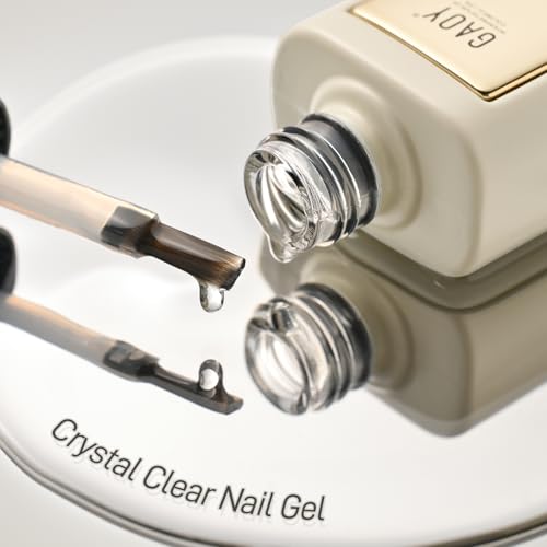 GAOY Clear Builder Base for Gel Nail Polish, 16ml Rubber Base Builder Gel, Nail Strengthener for Natural Nails, Soak Off Long Lasting UV Gel