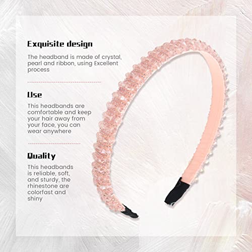 Lawie 8 Pack Baroque Hairbands Crystal Rhinestone Headband Beads Diamond Jeweled Sparkly Glitter Bling Padded Wide Headbands Cross Hair Bands Thick Hair Holder Accessories for Women Girls