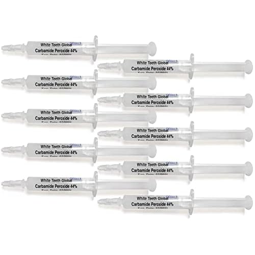 10 Syringes (3ml) New Strongest 44% Carbamide Peroxide Teeth whitening Gel (Mouth Trays NOT Included)