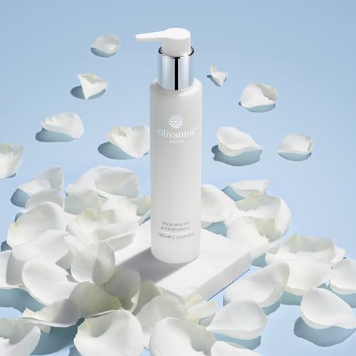 Rosewater and Chamomile Cream Cleanser - Omega Rich Face Wash - Gentle and Hydrating without Stripping Essential Oils - 3.3 oz