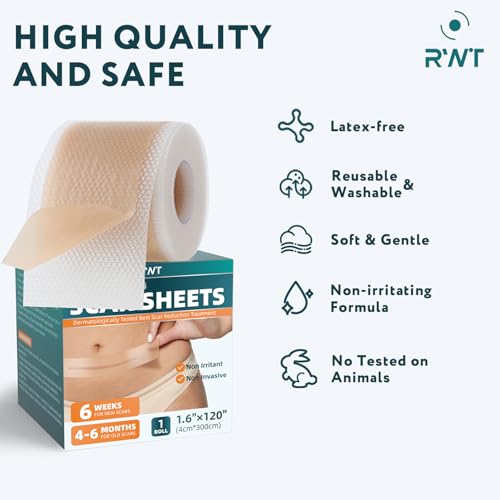 Silicone Scar Tape - 120" x 1.6" Roll - 3M, Extra Long Scar Sheets Medical Grade Reusable Scar Removal for Surgical Scars, C-Section, Tummy Tuck, Keloid and Acne