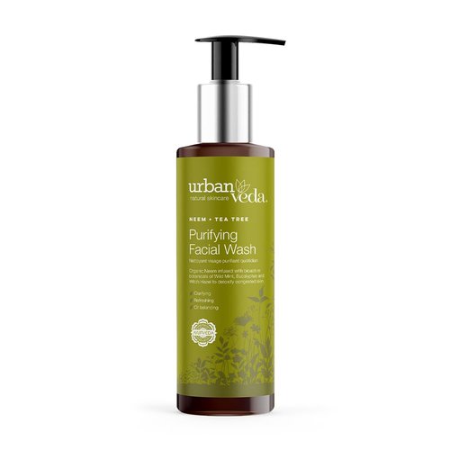 Urban Veda Purifying Face Wash | Clarifying & Detoxifying| Simple FaceWash for Pimple and Acne Prone Skin |Cooling & Refreshing Face Wash for Men & Women | For Oily and Combination Skin| 5.1 Fl Oz