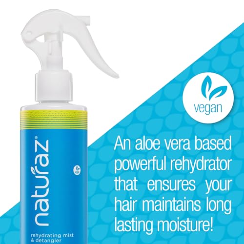 Rehydrating Mist & Hair Detangler Spray ? Natural Leave In Conditioner Spray with Aloe Vera & Lavender for Dry, Curly, Coily, Matted or Damaged Hair for Women, Men & Kids ? Vegan ? 8 fl oz