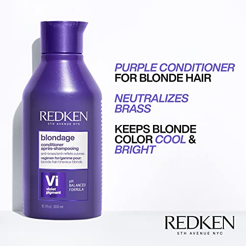 Redken Blondage Color Depositing Purple Conditioner For Blonde Hair - Tones & Moisturizes Brassy Hair