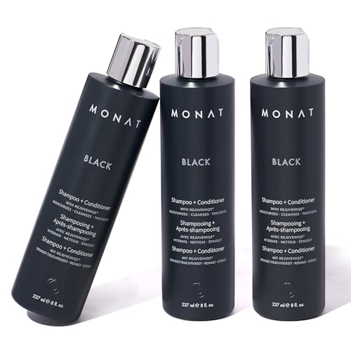 MONAT Black Shampoo + Conditioner ? 3-Month Supply ? A 2-in-1 Formula for Optimal Hair Care in One Step ? Cleanses, Conditions, and Promotes Stronger, Healthier-Looking Hair ? 711ml (24.0 fl oz)
