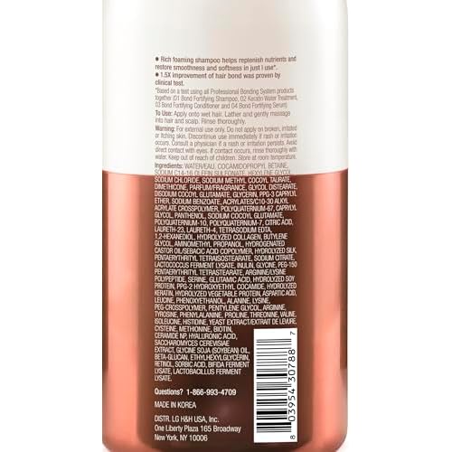 Dr. Groot Bond Fortifying Shampoo, With Keratin & Silk Protein, Clinically Proven to Visibly Repair and Thicken Dry, Thin or Damaged Hair, glass hair, Korean Hair Care Professional Bonding System