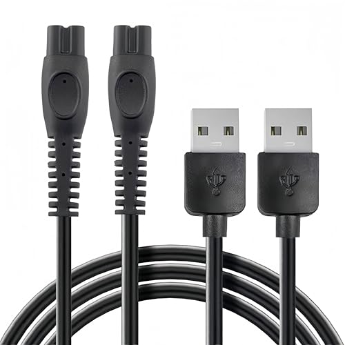 Qjin USB Charger Cable for Philips Sonicare Cordless Power Flosser 3000, 2 Pack