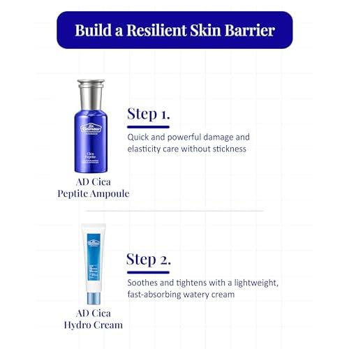 Dr. Belmeur Advanced Cica Ampoule (1.7fl oz) - Soothing, Hydrating Serum for Sensitive Skin. Korean Skin Care. Centella Asiatica, Peptide Complex.