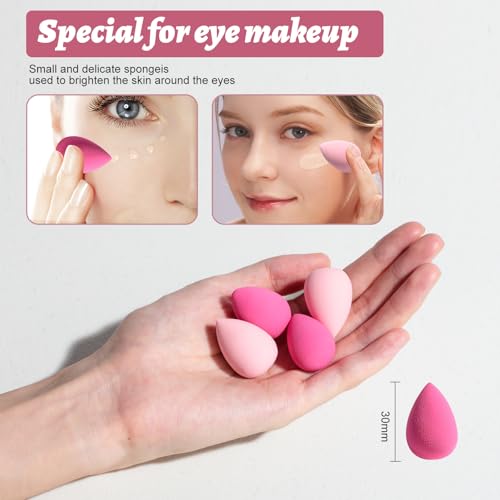 BS-MALL Foundation Makeup Brush & Powder Brush ? Professional and Durable 8-piece Set with 4 Mini Makeup Sponge 2 Triangle Powder Puff, Comes with Storage Barrel (withTravel Case)