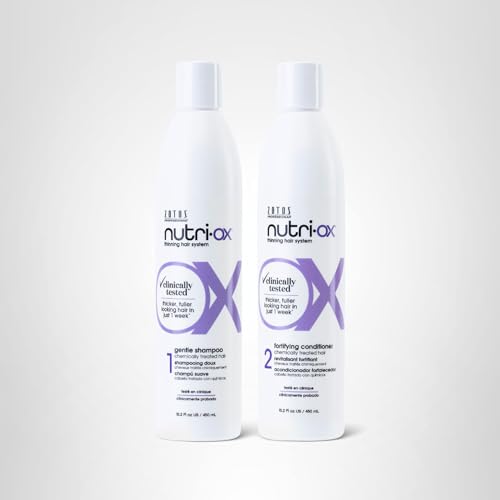 NUTRI-OX Gentle Shampoo & Conditioner | Thicker, Fuller-Looking Hair | Color Treated Hair | Peppermint | Clinically & Dermatologically Tested | 15.2 Fl Oz