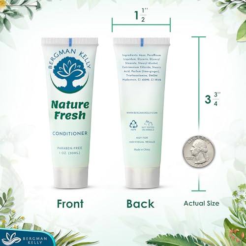 Bergman Kelly - Travel Shampoo and Conditioner Set - 1 fl oz, 100 Pieces, Nature Fresh - Delight Your Guests with Refreshing & Soothing Hotel Toiletries and Guest Hospitality in Bulk
