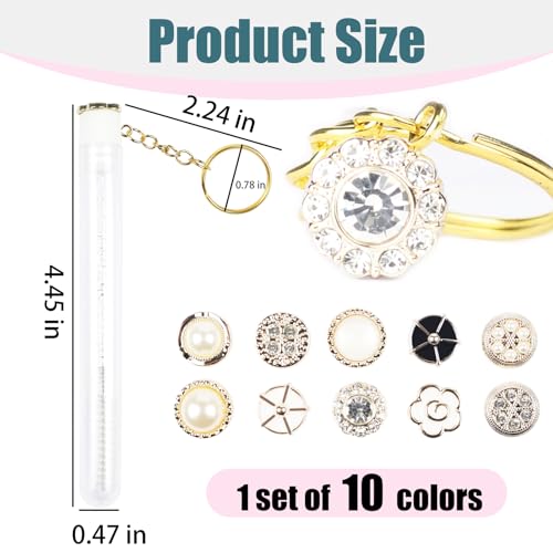 10pcs Mascara Wands Tube Reusable Lash Spoolies Pear Diamond Tube with Keychain Eyelash Brush Tubes Spoolies Lash Extension Brushes Applicators Makeup Tools(Pearl-Diamond-KC)
