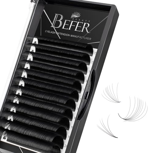 Volume Lash Extensions 0.05D,Blooming Eyelash Extension Mix-8-15mm, Easy Fan Volume Lashes Fluffy Soft, D Curl Matte Black Self Fanning Lash Extension Professional Eyelash Extensions