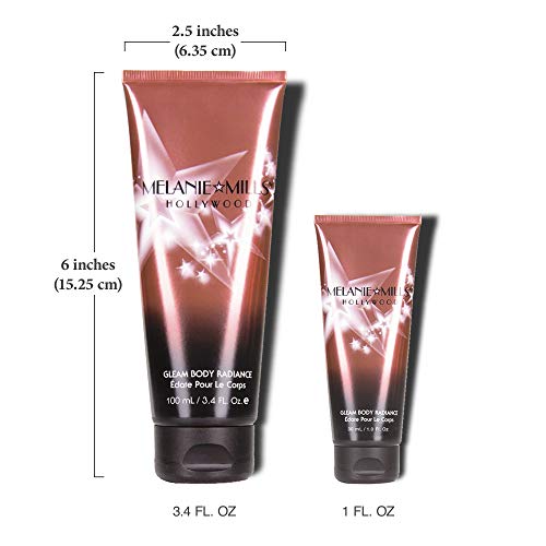 Melanie Mills Hollywood Gleam Body Radiance All In One Makeup, Moisturizer & Glow For Face & Body - Bronze Gold, 3.4 fl.oz.