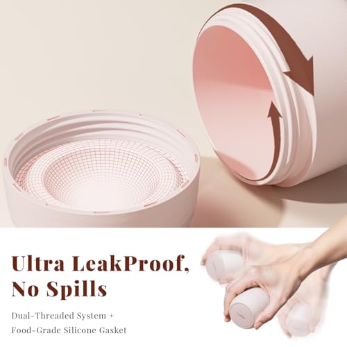 New Travel Toiletry Containers [Ultra Leakproof] TSA-Approved, PLA Hard Shell Jars with 5 Magnetic Labels, Wide Mouth Bottles for Lotion, Cleanser, Shampoo, Conditioner, Pink, 3 Pack, 1OZ
