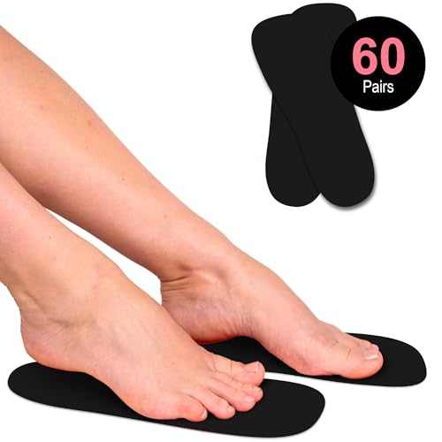 CHNELSS 60Pairs Professional Spray Tan Feet Pads - Disposable Foam Feet Protectors for Tanning Salon Hygienic & Comfortable Feet for Spray Tanning - Spray Tan Foot Covers for Tanning Tent(Black)