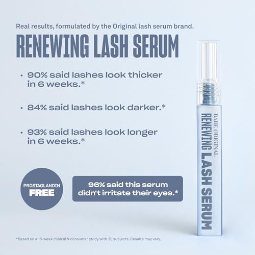 BABE ORIGINAL Renewing Lash Serum ? Peptide-Infused Eyelash Serum for Fuller, Longer-Looking Natural Lashes, Lash Enhancing Treatment with Nourishing Botanicals, Vegan & Cruelty-Free Gentle