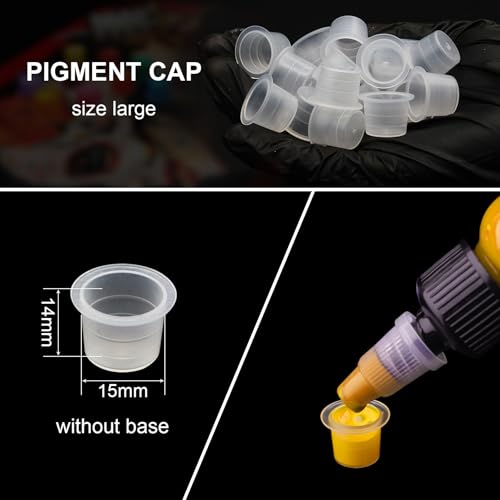 WZPB Ink Caps - 300Pcs Large Tattoo Ink Cups 15MM Ink Caps Pigment Cups Disposable Cups for Tattoo Ink Supplies