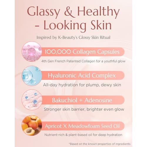 Apricot Collagen Gel Serum Mist - Korean Face Moisturizer French Patented with 8-Layer Hyaluronic Acid, Bakuchiol, Adenosine for Hydration Glow Firming Anti-Aging Spray, 3.38 fl.oz.