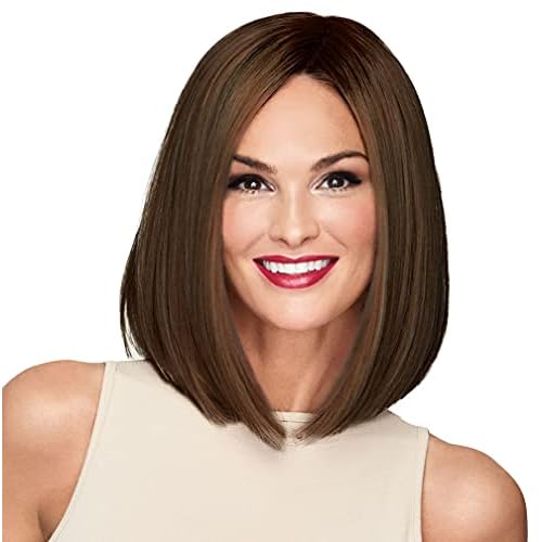 Hair u wear Current Events Long Textured Bob Wig, Average Size Cap, SS4/10 Shaded Iced Java