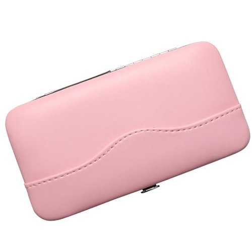 Small Tweezers Case for Eyelash Extensions, PU Leather Empty Storage Bag, Portable Travel Grafting Extension Makeup Tools Scissors Lash Brush (Pink) (TC-P)