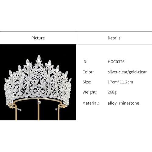 QXMYOO Extra Large Tiaras Tall Pageant Crowns for Women Clear Austrian Crystal Tiara Silver Homecoming Queen Crown Big Rhinestone Headpiece for Birthday Prom Quinceanera Wedding