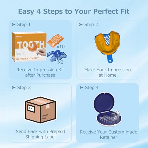 Custom Retainer, Clear Dental Retainers for Upper and Lower Teeth, Replacement Retainer After Braces, Made to Fit Your Teeth Precisely, Nearly Invisible for Daily or Night Use