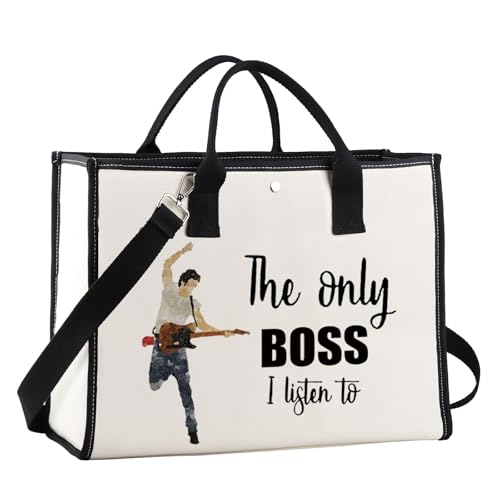 JNIAP Singer Fans Cosmetic Makeup Bag Rock Music Lover Gifts The Only Boss I Listen To Music Zipper Pouch Bag Singer Merchandise (only boss tote)