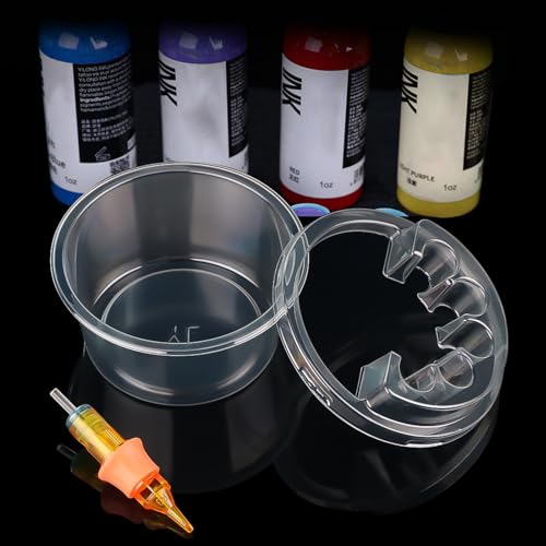 20PCS Disposable Tattoo Cartridge Cup Holder Plastic Tattoo Cartridge Tray For Tattoo Inks Needle Holder Placement Rack Disposable Plastic Cup Working Cup Cleaning Cup