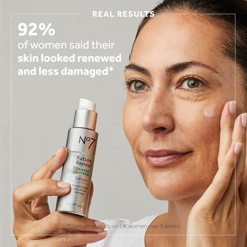 No7 Future Renew Damage Reversal Anti Aging Serum for Face - Face Serum for Women with Peptides to Support Skin Repair - Helps Reduce Fine Lines, Wrinkles, Dryness & Uneven Tone (0.84 Fl oz)