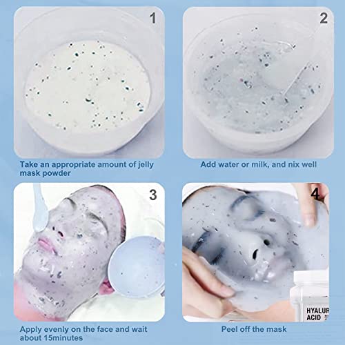 Jelly Mask Powder for Facials Professional Natural Gel Powder jelly Mask Peel Off Face Masks SkinCare, Moisturizing & Hydrating 23 Fl Oz (Hyaluronic Acid)