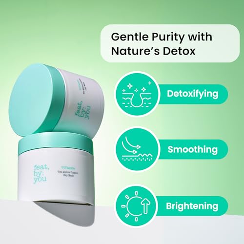Feat By You ViTassie Vita Mellow Cushion Clay Mask for Face - (4.56 fl.oz) Korean Face Mask with Bentonite & Kaolin for Blackheads, Pores & Sebum Control, Gentle Exfoliation, Vegan, Cruelty-Free