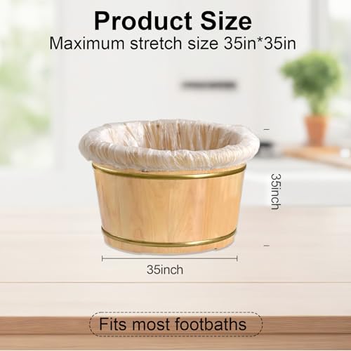 25 Pcs Transparent Pedicure Liners Disposable, Disposable Foot Tub Liner Portable Bath Bags with Retractable Belt, Portable Bath Bag, Can Be Used in Foot Bath Stores, SPA halls, Home Personal Care
