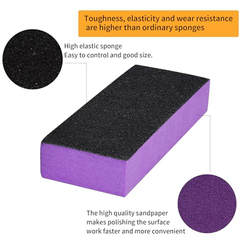 2 Pack Buffer Block, Professional Manicure Tools Kits, 100/180 Grit, Black Nail Pedicure File and Sanding Buffing Grinding Plisher File