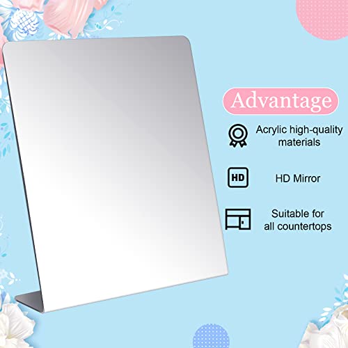 Amyhill 16 Pcs Counter Top Mirror Freestanding Mirror Single Sided Acrylic Desk Glass for Tabletop Bedroom, Office, Bathroom, Dorm, Home (9 x 10 Inch)