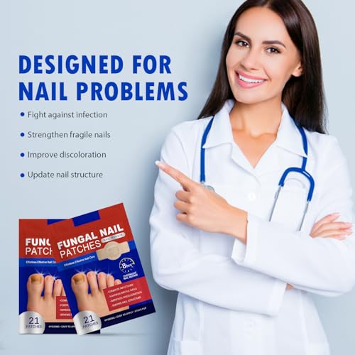 Nail Patches 63 PCS Toenail Treatment Extra Strength 8-Hour Overnight Nail Fast Acting Repair Effortless Hydrogel Nail Care and Repair for Damaged Nails Overnight Renewal for Men and Women