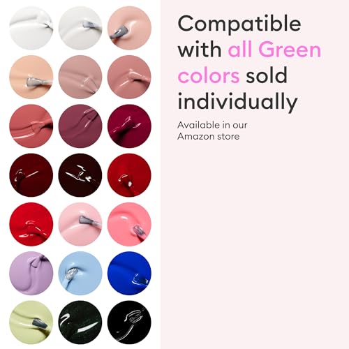 Manucurist Green¢â System Set with Plum - Professional Vegan Plant-Based Manicure Kit: 1 Degreaser, 1 Base Coat, 1 Nail Polish Dark Wine, 1 Top Coat, Dried Drops - Gifts for Women