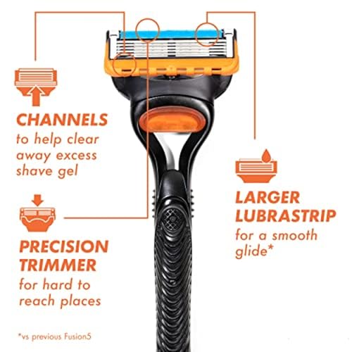 Gillette Fusion5 Razor Blade Refills for men- 12 Count ? 5-Bladed with Lubrication Strip and Precision Trimmer