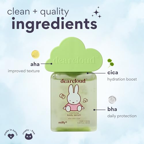 Miffy Clarifying Body Serum ? Ultra Hydrating Serum with AHA/BHA/Cica ? Korean Skin Care Body Serum for Smooth, Clear Skin (5.24 fl oz)