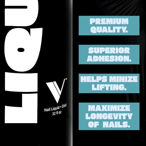 V Beauty Pure Monomer Acrylic Nail Liquid - Long-Lasting Nail Monomer Liquid for Smooth & Glossy Finish - Acrylic Nail Supplies for Nail Technicians, Salon & Home Manicure & Pedicure - 32 Oz