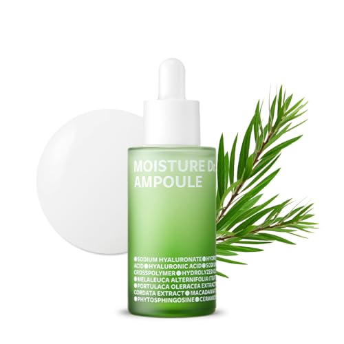 ISOI Moisture Dr. Ampoule, Deep Hydration and Barrier Repair Serum with Tea Tree Ceramide and 5 Hyaluronic Acids for Dry and Sensitive Skin, Korean Skin Care (1.35 fl.oz, 40ml)