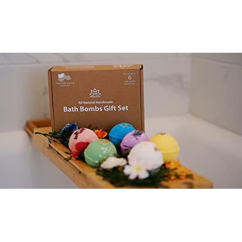 Handmade in USA Organic Bath Bombs Gift Set for Women All Natural with Epsom Salt Relaxation Dead Sea Salt Safe Bath Bombs Kit for Kids Her Mom Mother Grandma Girlfriend - Best Gifts Idea