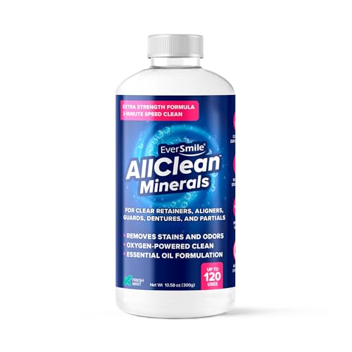 EverSmile AllClean Minerals ? Deep Cleaner for Retainers, Clear Aligners, Invisalign, Dentures, Night & Mouth Guards ? Removes Stains, Odors & Plaque in 3-Minutes ? Up to 120 Uses (300g), 1 Pack