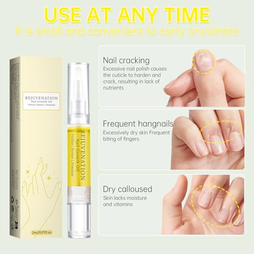 Fiorland Nail Growth Oil, Rejuvenation Nail Growth Oil, Instant Nail Repair, Rejuvenation Serum for Nail Strengthener and Growth (2PCS)