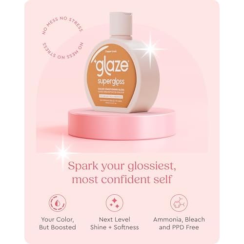 Glaze Supergloss Color Conditioning Gloss With Dispensing Pump ? Hydrating Semi-Permanent Color Hair Gloss & Shine Boost ? Vegan, Cruelty-Free ? 6.4 fl oz - Copper Crush - Bright Copper